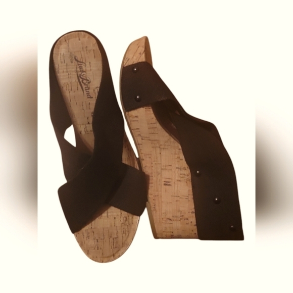 Lucky Brand Womens Miller Wedge Platform Slip On Cork Black Sandals 9M /39 - Picture 8 of 9